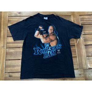 Vintage 2001 Rob Van Dam Shirt L Black Van Daminator WWE WWF Wrestling RVD